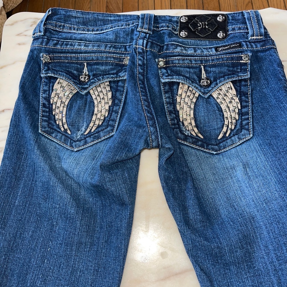 Miss Me Womens Jeans Size 28 Signature Standard Boot Embellished Back Pocket